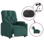 Sillón reclinable eléctrico tela verde oscuro de , Sillones - Ref: Foro24-3204692, Precio: 249,24 €, Descuento: %