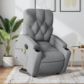 Sillón de masaje reclinable de pie de tela gris claro de , Sillones - Ref: Foro24-3204722, Precio: 343,58 €, Descuento: %
