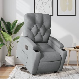 Sillón eléctrico reclinable elevable de tela gris claro de , Sillones - Ref: Foro24-3204734, Precio: 302,11 €, Descuento: %