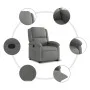 Sillón eléctrico reclinable elevable de tela gris oscuro de , Sillones - Ref: Foro24-3204189, Precio: 347,98 €, Descuento: %