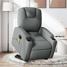 Sillón de masaje eléctrico reclinable elevable tela gris oscuro de , Sillones - Ref: Foro24-3204405, Precio: 356,77 €, Descue...
