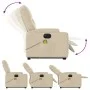 Sillón de masaje eléctrico reclinable elevable tela crema de , Sillones - Ref: Foro24-3204755, Precio: 356,49 €, Descuento: %