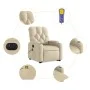 Sillón de masaje eléctrico reclinable elevable tela crema de , Sillones - Ref: Foro24-3204755, Precio: 356,49 €, Descuento: %