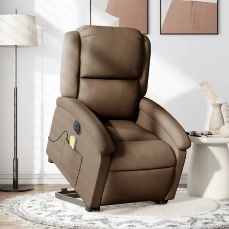 Anhebbarer, elektrisch verstellbarer Massagesessel aus braunem Stoff von , Sessel - Ref: Foro24-3204204, Preis: 377,73 €, Rab...