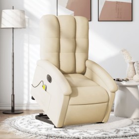 Liftable reclining electric massage chair cream fabric by , Armchairs - Ref: Foro24-3204137, Price: 319,67 €, Discount: %