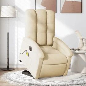 Sillón de masaje eléctrico reclinable elevable tela crema de , Sillones - Ref: Foro24-3204137, Precio: 340,75 €, Descuento: %