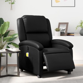 Sillón de masaje reclinable eléctrico cuero sintético negro de , Sillones - Ref: Foro24-3204219, Precio: 259,11 €, Descuento: %