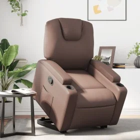 Brown synthetic leather lift-up recliner by , Armchairs - Ref: Foro24-3204432, Price: 285,71 €, Discount: %