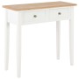 Mesa consola tocador de madera blanca 79x30x74 cm