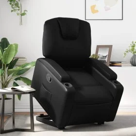 Sillón reclinable elevable cuero artificial negro de , Sillones - Ref: Foro24-3204430, Precio: 318,50 €, Descuento: %