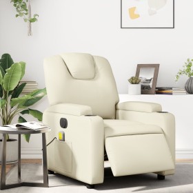 Cremefarbener elektrisch verstellbarer Massagesessel aus Kunstleder von , Sessel - Ref: Foro24-3204424, Preis: 291,59 €, Raba...