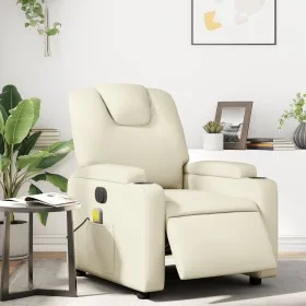 Cremefarbener elektrisch verstellbarer Massagesessel aus Kunstleder von , Sessel - Ref: Foro24-3204424, Preis: 282,90 €, Raba...