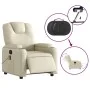 Cremefarbener elektrisch verstellbarer Massagesessel aus Kunstleder von , Sessel - Ref: Foro24-3204424, Preis: 277,54 €, Raba...
