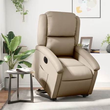 Sillón elevable eléctrico cuero artificial capuchino de , Sillones - Ref: Foro24-3204246, Precio: 355,90 €, Descuento: %