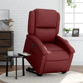 Sillón elevable eléctrico cuero artificial rojo tinto de , Sillones - Ref: Foro24-3204244, Precio: 331,12 €, Descuento: %