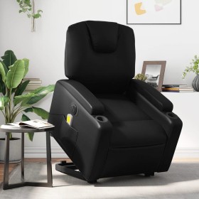 Sillón de masaje elevable eléctrico cuero sintético negro de , Sillones - Ref: Foro24-3204451, Precio: 314,60 €, Descuento: %