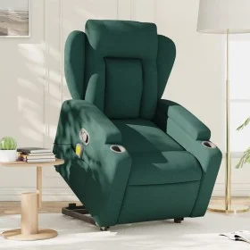 Silla de masaje reclinable de pie de tela verde oscura de , Sillones - Ref: Foro24-3204500, Precio: 340,31 €, Descuento: %