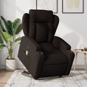 Electric massage chair with liftable recliner, dark brown fabric by , Armchairs - Ref: Foro24-3204523, Price: 366,29 €, Disco...