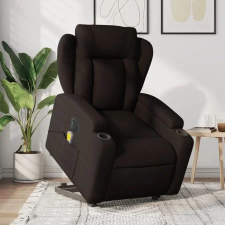Elektrischer, verstellbarer Massagesessel aus dunkelbraunem Stoff von , Sessel - Ref: Foro24-3204523, Preis: 393,48 €, Rabatt: %