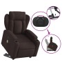 Sillón masaje eléctrico reclinable elevable tela marrón oscuro de , Sillones - Ref: Foro24-3204523, Precio: 336,67 €, Descuen...