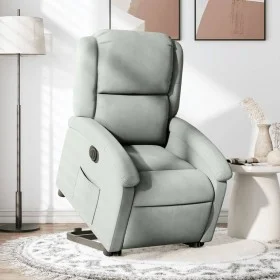Sillón eléctrico reclinable elevable de terciopelo gris claro de , Sillones - Ref: Foro24-3204322, Precio: 353,17 €, Descuent...