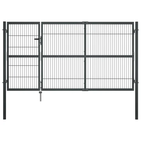Garden fence gate with anthracite steel posts 350x140 cm by vidaXL, garden gates - Ref: Foro24-144401, Price: 478,46 €, Disco...