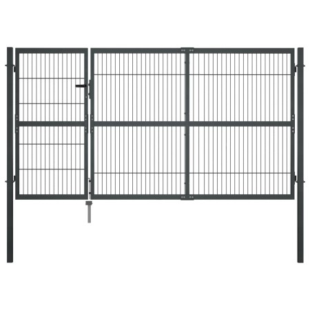 Gartenzauntor mit anthrazitfarbenen Stahlpfosten 350x140 cm von vidaXL, Gartentore - Ref: Foro24-144401, Preis: 460,28 €, Rab...