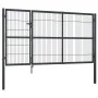 Garden fence gate with anthracite steel posts 350x140 cm by vidaXL, garden gates - Ref: Foro24-144401, Price: 478,46 €, Disco...