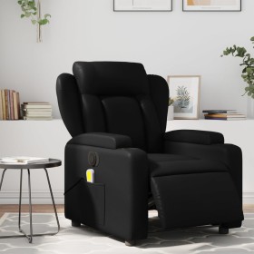 Sillón de masaje reclinable eléctrico cuero sintético negro de , Sillones - Ref: Foro24-3204537, Precio: 292,80 €, Descuento: %