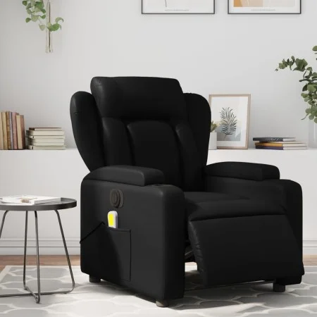 Black synthetic leather electric reclining massage chair by , Armchairs - Ref: Foro24-3204537, Price: 287,82 €, Discount: %