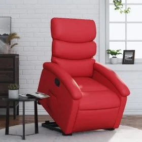 Sillón reclinable elevable cuero artificial rojo de , Sillones - Ref: Foro24-3204045, Precio: 280,91 €, Descuento: %