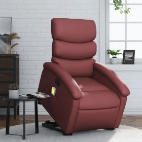 Sillón reclinable de masaje de pie cuero artificial rojo tinto de , Sillones - Ref: Foro24-3204051, Precio: 281,65 €, Descuen...