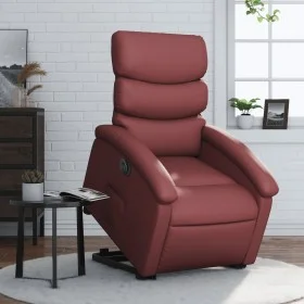 Sillón elevable eléctrico cuero artificial rojo tinto de , Sillones - Ref: Foro24-3204058, Precio: 332,58 €, Descuento: %