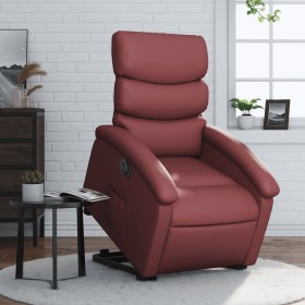 Sillón elevable eléctrico cuero artificial rojo tinto de , Sillones - Ref: Foro24-3204058, Precio: 309,99 €, Descuento: %