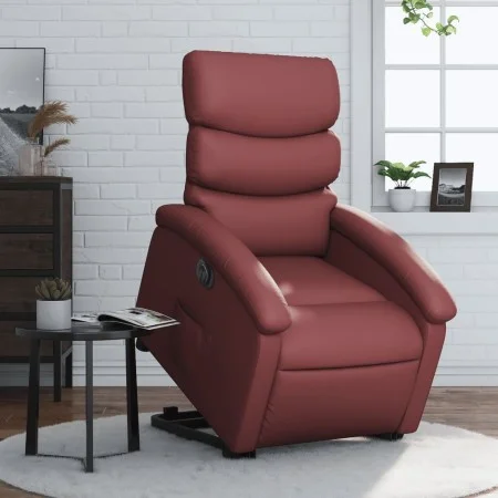 Sillón elevable eléctrico cuero artificial rojo tinto de , Sillones - Ref: Foro24-3204058, Precio: 332,58 €, Descuento: %