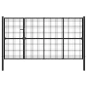 Anthrazitgraues Gartentor aus Stahl 350x150 cm von vidaXL, Gartentore - Ref: Foro24-144325, Preis: 577,81 €, Rabatt: %