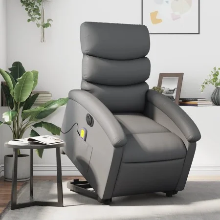 Sillón de masaje elevable eléctrico cuero sintético gris de , Sillones - Ref: Foro24-3204064, Precio: 331,76 €, Descuento: %
