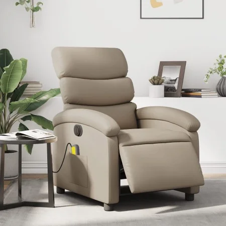 Sillón reclinable de masaje eléctrico cuero sintético capuchino de , Sillones - Ref: Foro24-3204039, Precio: 302,31 €, Descue...