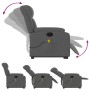 Sillón de masaje eléctrico reclinable elevable tela gris oscuro