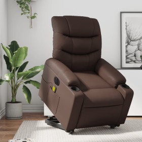 Brown synthetic leather electric lift massage chair by , Armchairs - Ref: Foro24-3206622, Price: 340,06 €, Discount: %