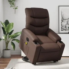 Sillón de masaje elevable eléctrico cuero sintético marrón de , Sillones - Ref: Foro24-3206622, Precio: 387,19 €, Descuento: %
