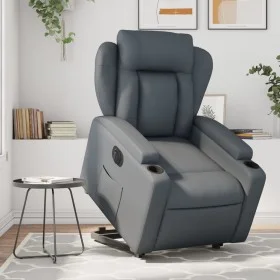 Sillón reclinable elevable eléctrico de cuero sintético gris de , Sillones - Ref: Foro24-3204561, Precio: 338,97 €, Descuento: %