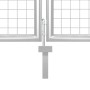 Silbernes Gartentor aus Stahl, 400 x 100 cm von vidaXL, Gartentore - Ref: Foro24-144347, Preis: 383,38 €, Rabatt: %