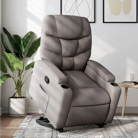 Liftable recliner taupe gray fabric by , Armchairs - Ref: Foro24-3204604, Price: 282,72 €, Discount: %
