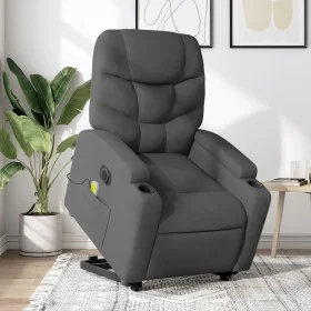 Sillón de masaje eléctrico reclinable elevable tela gris oscuro de , Sillones - Ref: Foro24-3204633, Precio: 386,63 €, Descue...