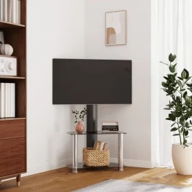 Mueble TV esquina 2 niveles para 32-70 pulgadas negro plateado de , Muebles TV - Ref: Foro24-358164, Precio: 92,58 €, Descuen...