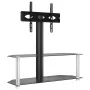 Eck-TV-Schrank 2 Ebenen für 32-70 Zoll Schwarz Silber von , TV-Möbel - Ref: Foro24-358170, Preis: 108,21 €, Rabatt: %