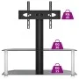 Corner TV cabinet 2 levels for 32-70 inches black silver by , TV Furniture - Ref: Foro24-358170, Price: 108,21 €, Discount: %