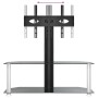Eck-TV-Schrank 2 Ebenen für 32-70 Zoll Schwarz Silber von , TV-Möbel - Ref: Foro24-358170, Preis: 110,10 €, Rabatt: %