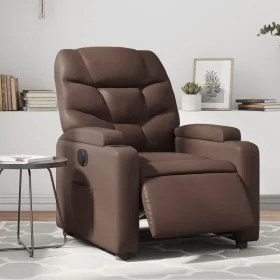 Brown Faux Leather Power Recliner by , Armchairs - Ref: Foro24-3204646, Price: 256,73 €, Discount: %